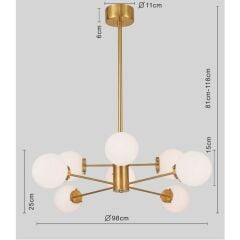 Heavenly Gold Çelik Sarkıt Avize