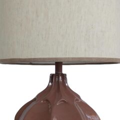 Adel Silindir Şapka Pudra Polyester Abajur