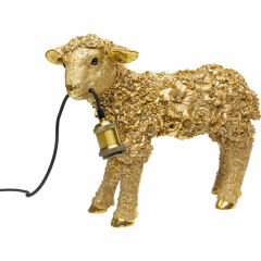 Animal Çiçekli Koyun Gold Masa Lambası