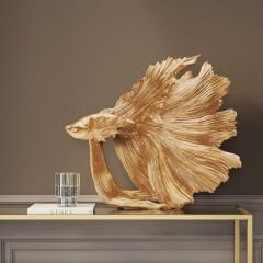 Betta Fish Gold Küçük Dekoratif Obje
