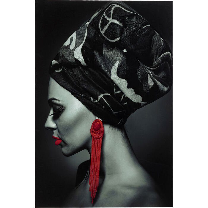 Lady Red Earring Cam Resim 80x120cm