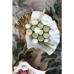 Ginkgo Elegance Dekoratif Porselen Kase