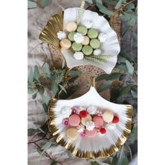 Ginkgo Elegance Dekoratif Porselen Kase