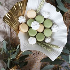 Ginkgo Elegance Dekoratif Porselen Kase