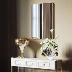 Mirror Jetset Square Gold Ayna 94x64 cm