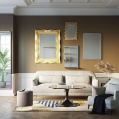 Mirror Jetset Square Gold Ayna 94x64 cm
