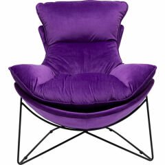 Armchair With Stool Snuggle Purple Tabureli Berjer