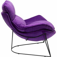 Armchair With Stool Snuggle Purple Tabureli Berjer