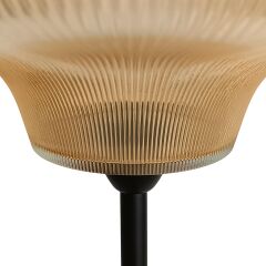Esila Cam Başlıklı Siyah Metal Lambader