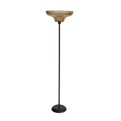 Esila Cam Başlıklı Siyah Metal Lambader