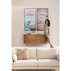 Framed Picture Cloud Fisherman Boat 60