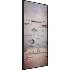 Framed Picture Cloud Fisherman Boat 60