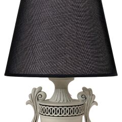 Lena Siyah Beyaz Polyester Abajur