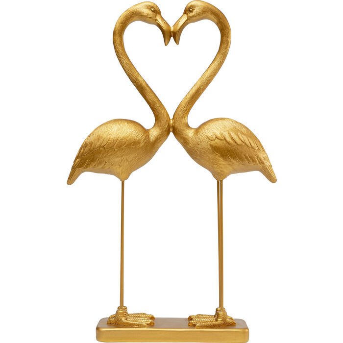 Flamingo Love Gold Dekoratif Obje 63cm