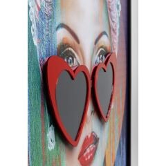 Framed Picture Heart Glasses 80x100cm