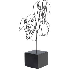 Wire Köpek Yüzleri Dekoratif Obje