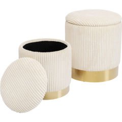 Stool Cherry Storage Cord 2'li Creme Tabure