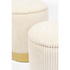 Stool Cherry Storage Cord 2'li Creme Tabure
