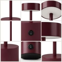 Larden Bordo Şarjlı Masa Lambası