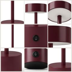 Larden Bordo Şarjlı Masa Lambası