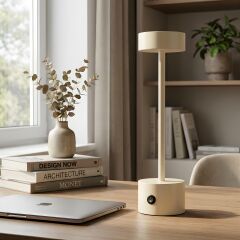 Larden Krem Şarjlı Masa Lambası