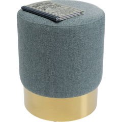 Stool Cherry Lina Light Blue Brass Tabure