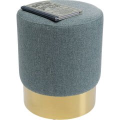 Stool Cherry Lina Light Blue Brass Tabure