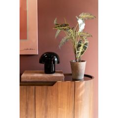 Table Lamp Mushroom Shiny Black 20cm