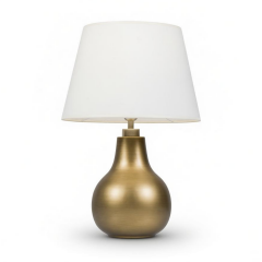 Vera Krem Başlıklı Eskitme Gold Modern Abajur