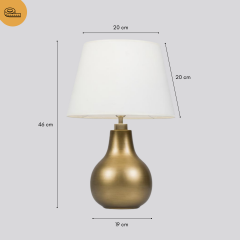 Vera Krem Başlıklı Eskitme Gold Modern Abajur