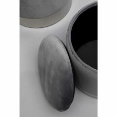 Stool Cherry Storage 2'li Grey Silver Tabure