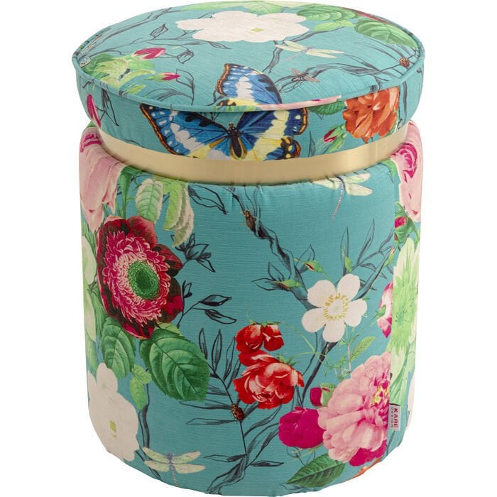 Stool Flower Fever Blue Ø39cm