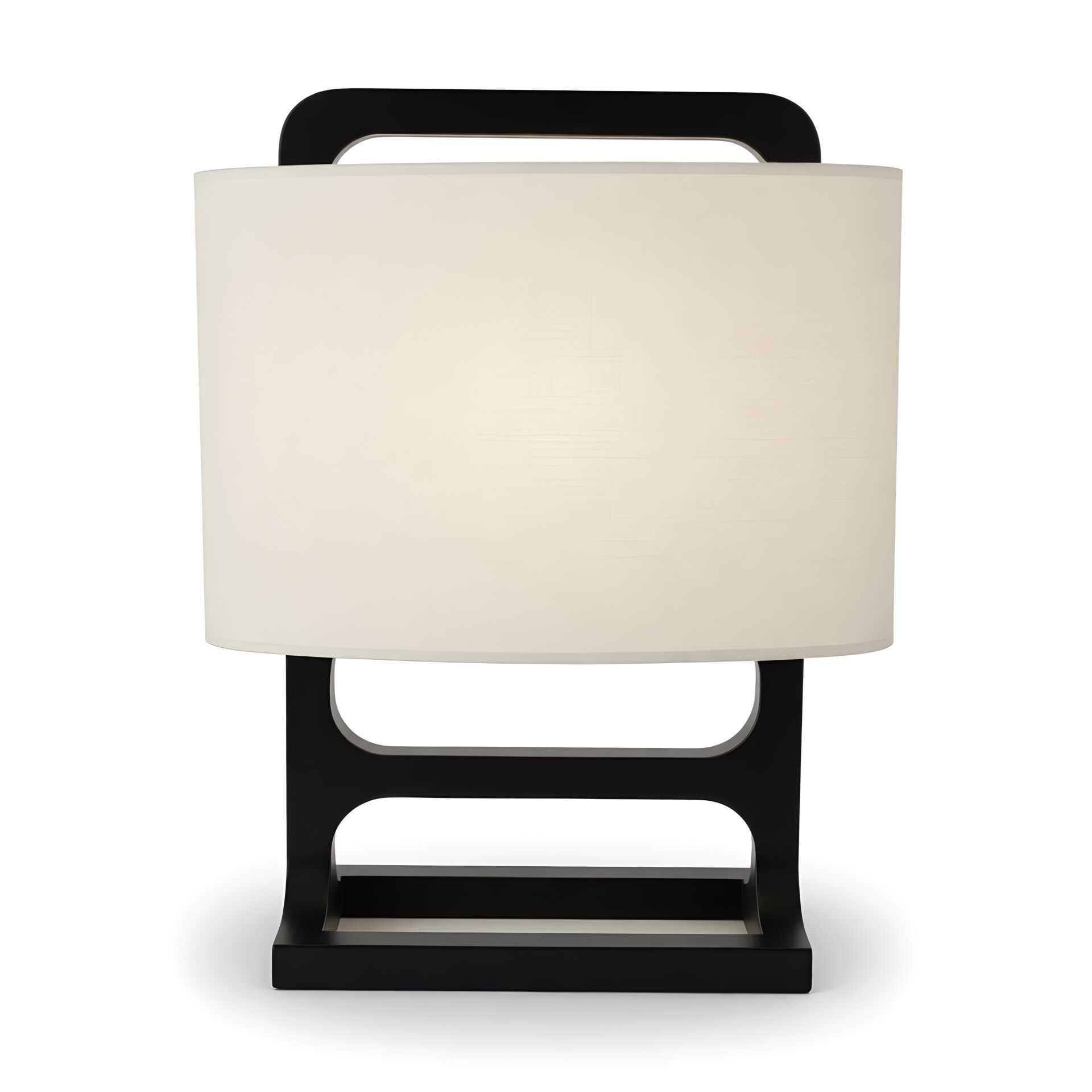 Zena Siyah Ahşap Gövdeli Krem Başlıklı Modern Dekoratif Abajur