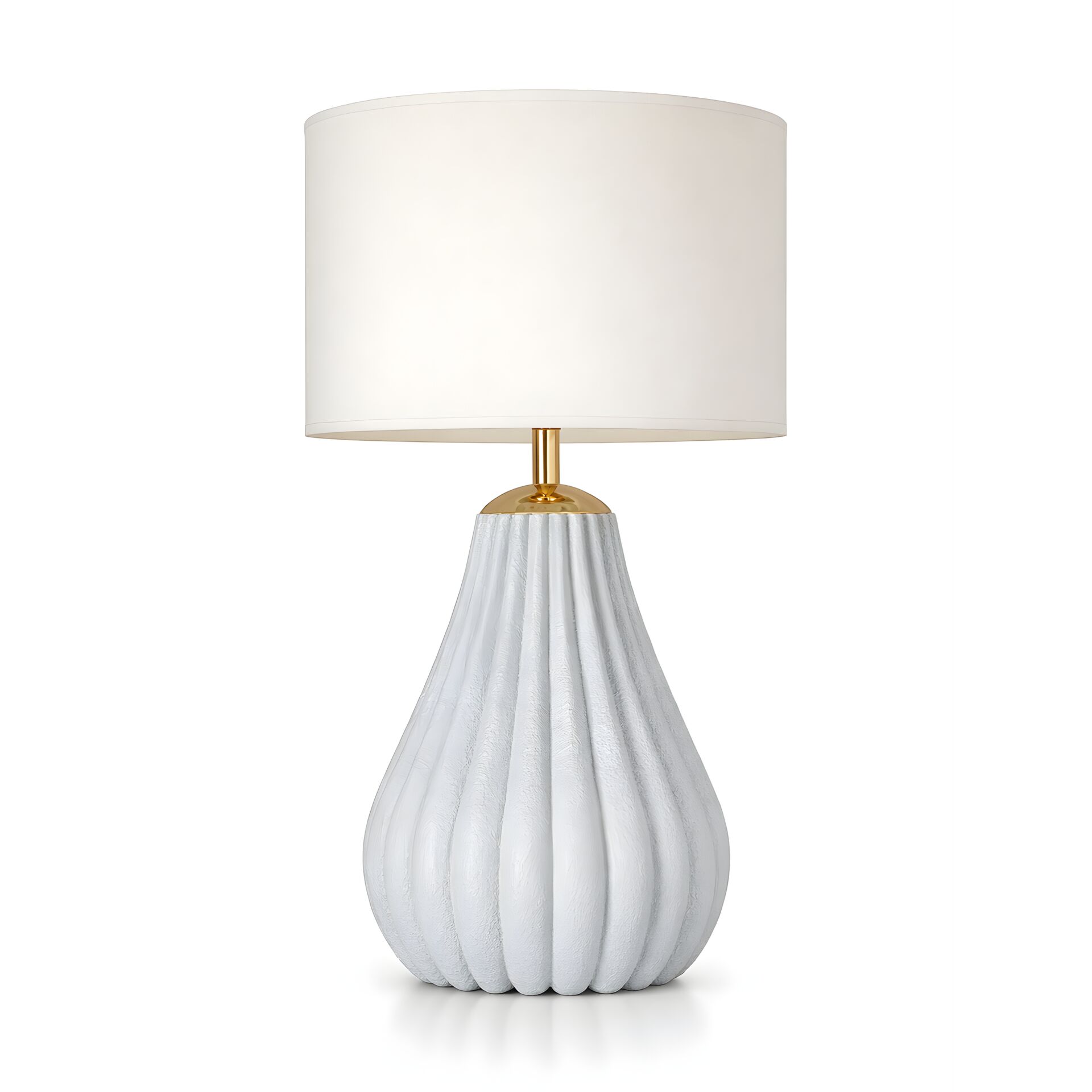 Velora Gold Detaylı Açık Gri Gövde Krem Başlık Dekoratif Abajur