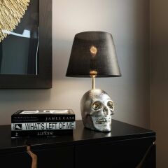 Skull Crystals Front Çelik Masa Lambası 44 cm