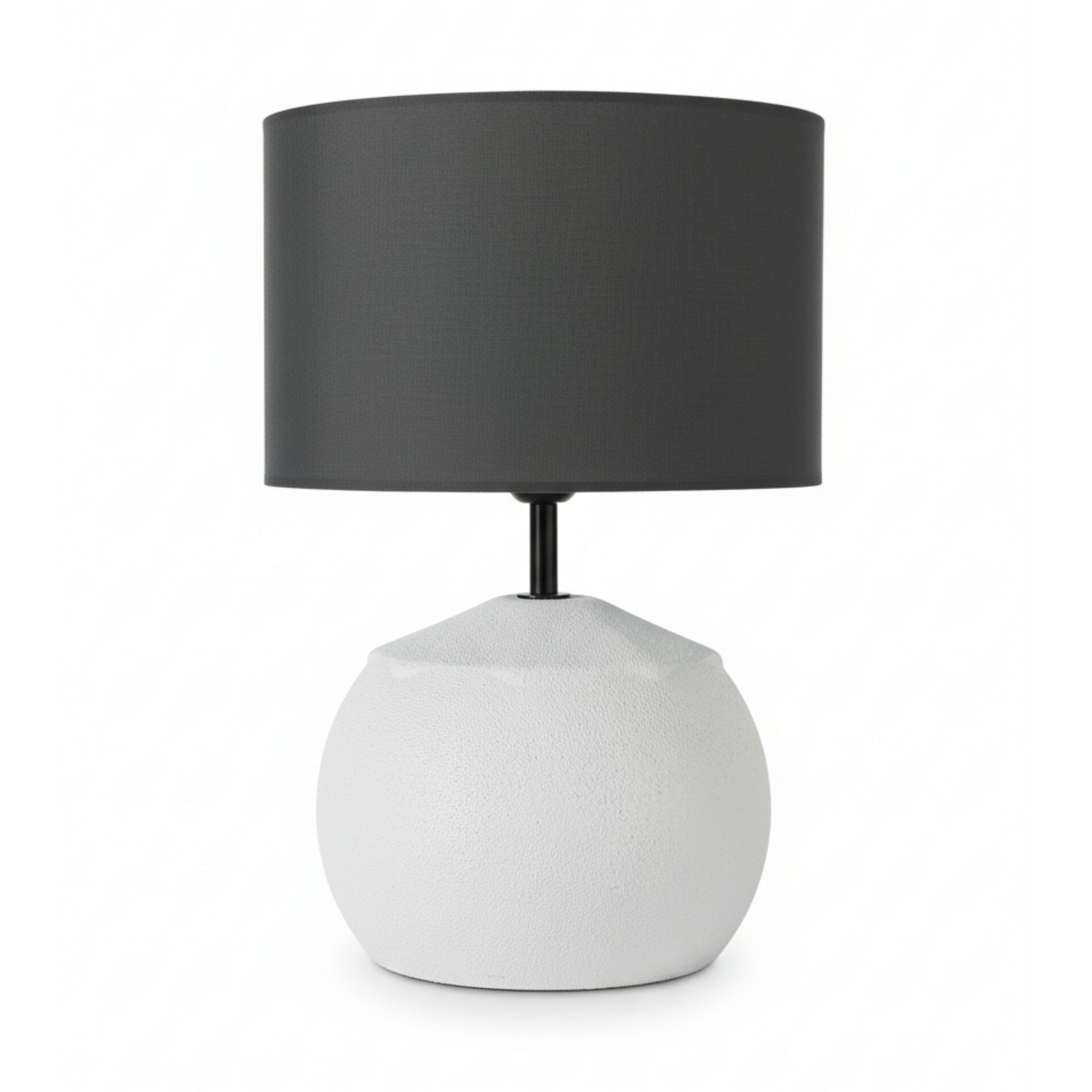 Vento Taş Dokulu Açık Gri Gövde Antrasit Başlık Dekoratif Abajur