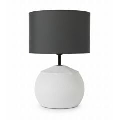 Vento Taş Dokulu Açık Gri Gövde Antrasit Başlık Dekoratif Abajur