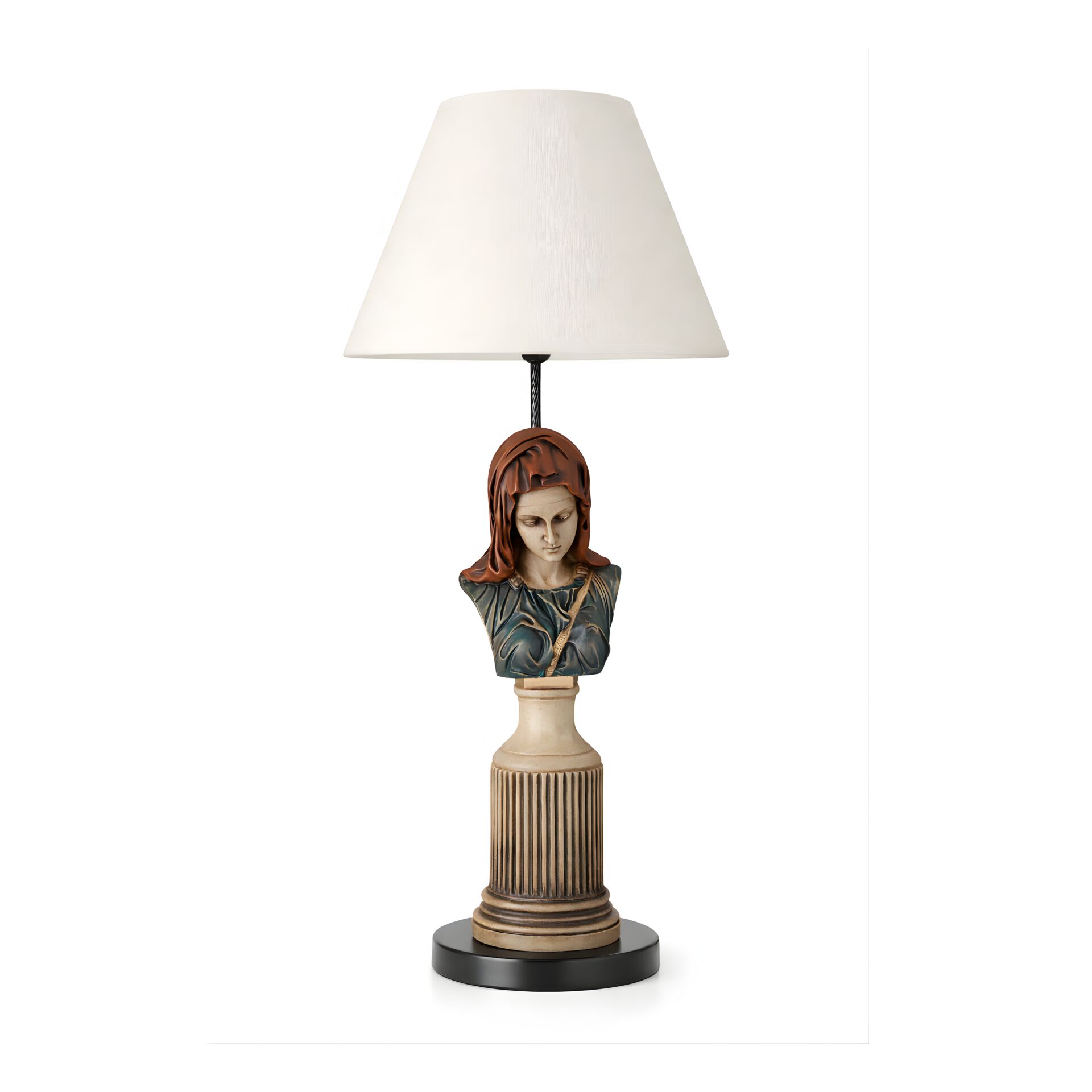 Helena Çok Renkli Gövde Krem Başlık Dekoratif Abajur