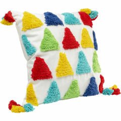 Colourful Üçgen Desenli Polyester Kırlent 45x45 cm