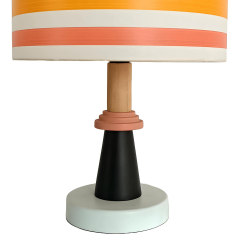 Riya Çok Renkli Ahşap Abajur