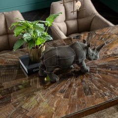 Conley Crude Steel Masif Ahşap Yemek Masası 180x90 cm