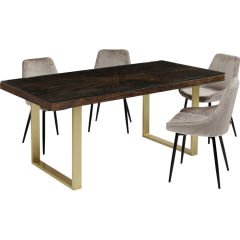 Conley Brass Masif Ahşap Yemek Masası 180x90 cm