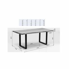 Harmony Chrome Masif Yemek Masası 160x80 cm