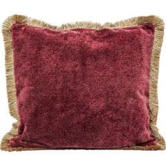 Cannes Kırmızı Püsküllü Polyester Kırlent 45x45 cm
