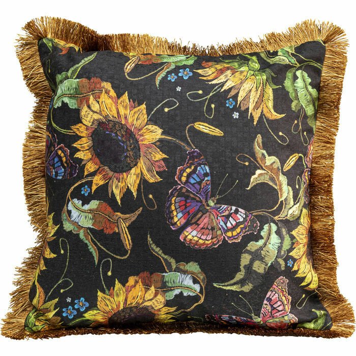 Sunflower Fringe Polyester Kırlent 45x45 cm