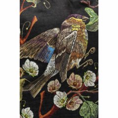 Püsküllü Kuş Desenli Polyester Kırlent 45x45 cm