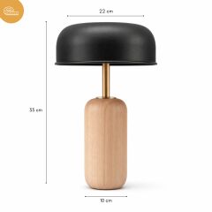 Evan Açık Kahve Gövde Siyah Başlık Dekoratif Abajur