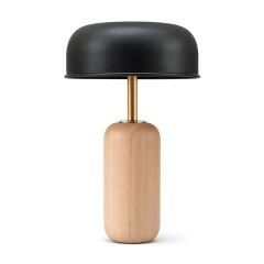 Evan Açık Kahve Gövde Siyah Başlık Dekoratif Abajur