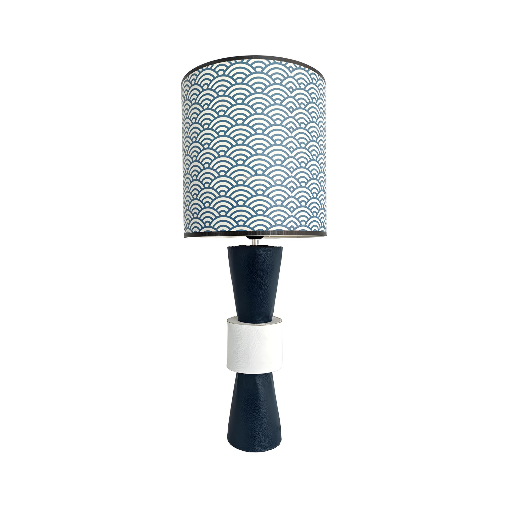 Eva Lacivert Ahşap Abajur