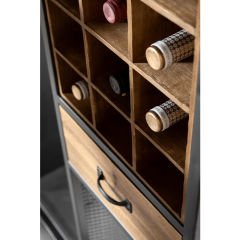 Vinoteca Masif Ahşap Mumlu Bar Dolabı